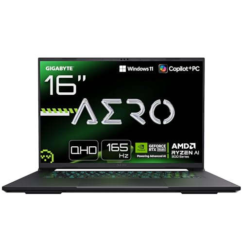Gigabyte Aero X16 Gaming Laptop – Copilot+ PC, 16 Zoll, 165 Hz WQXGA, Ryzen AI 7 350, GPU NVIDIA RTX 5060, 32 GB DDR5, SSD Gen4 1 TB, Windows 11 Home, 2 Jahre Garantie, Aero X16 1VH93FRC64AH Gigabyte Aero X16 Gaming Laptop – Copilot+ PC, 16 Zoll, 165 Hz WQXGA, Ryzen AI 7 350, GPU NVIDIA RTX 5060, 32 GB DDR5, SSD Gen4 1 TB, Windows 11 Home, 2 Jahre Garantie, Aero X16 1VH93FRC64AH von Gigabyte