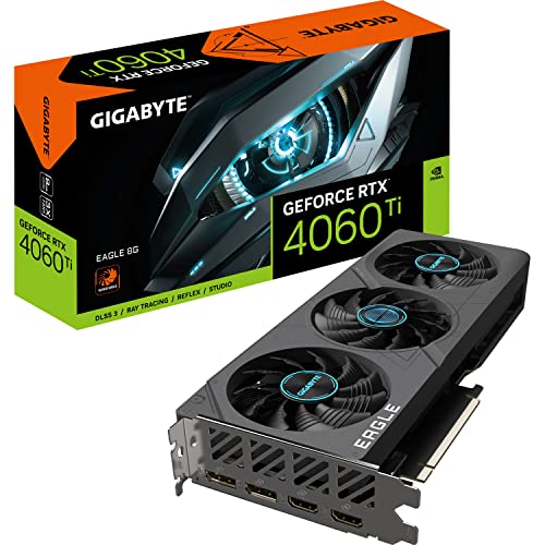 GIGABYTE GeForce RTX 4060 TI EAGLE 8GB Graphics Card - GDDR6 18Gbps 128bit, PCI-E 4.0, 2x DisplayPort 1.4, 2x HDMI 2.1a, NVIDIA DLSS 3, Supports 4K, Ada Lovelace Arch, GV-N406TEAGLE-8GD von Gigabyte