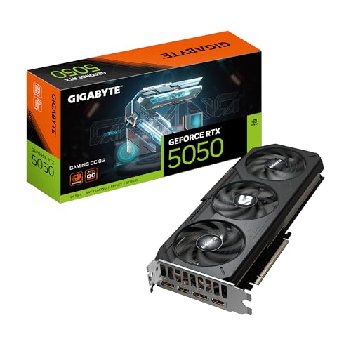 Gigabyte GeForce RTX 5050 Gaming OC 8G Grafikkarte - 8GB GDDR6, 128bit, PCI-E 5.0, 2632MHz Kerntakt, 2 x DP, 2 x HDMI, NVIDIA DLSS 4, GV-N5050GAMING OC-8GD Gigabyte GeForce RTX 5050 Gaming OC 8G Grafikkarte - 8GB GDDR6, 128bit, PCI-E 5.0, 2632MHz Kerntakt, 2 x DP, 2 x HDMI, NVIDIA DLSS 4, GV-N5050GAMING OC-8GD von Gigabyte