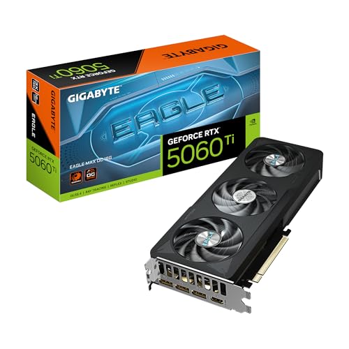 Gigabyte GeForce RTX 5060 Ti Eagle MAX OC 16G Grafikkarte - 16GB GDDR7, 128bit, PCI-E 5.0, 2617MHz Kerntakt, 3 x DP, 1 x HDMI, NVIDIA DLSS 4, GV-N506TEAGLEMAX OC-16GD Gigabyte GeForce RTX 5060 Ti Eagle MAX OC 16G Grafikkarte - 16GB GDDR7, 128bit, PCI-E 5.0, 2617MHz Kerntakt, 3 x DP, 1 x HDMI, NVIDIA DLSS 4, GV-N506TEAGLEMAX OC-16GD von Gigabyte