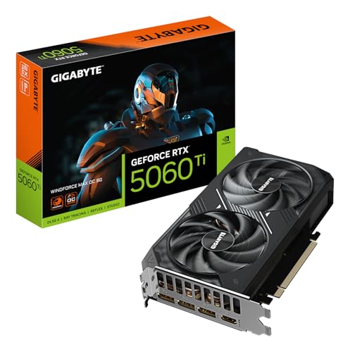 Gigabyte GeForce RTX 5060 Ti WINDFORCE MAX OC 8G Grafikkarte – 8 GB GDDR7, 128 Bit, PCI-E 5.0, 2617MHz Kernfrequenz, 3 x DisplayPort, 1 x HDMI, NVIDIA DLSS 4, GV-N506TEAGLEMAX OC-8GD Gigabyte GeForce RTX 5060 Ti WINDFORCE MAX OC 8G Grafikkarte – 8 GB GDDR7, 128 Bit, PCI-E 5.0, 2617MHz Kernfrequenz, 3 x DisplayPort, 1 x HDMI, NVIDIA DLSS 4, GV-N506TEAGLEMAX OC-8GD von Gigabyte