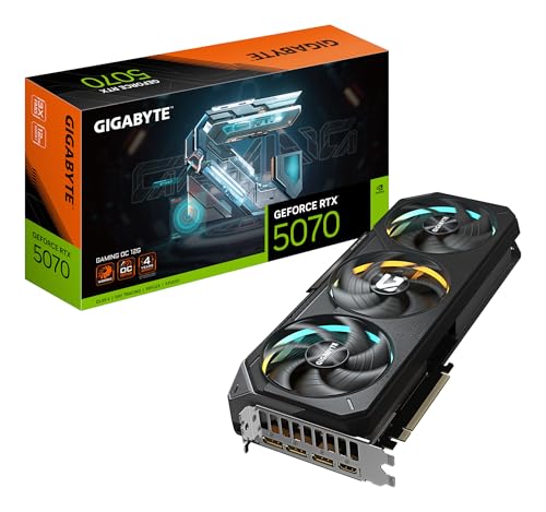 Gigabyte GeForce RTX 5070 Gaming OC 12G Grafikkarte - 12GB GDDR7, 192 Bit, PCI-E 5.0, 2625 MHz Core Clock, 3 x DP 2.1a, 1 x HDMI 2.1b, NVIDIA DLSS 4, GV-N5070GAMING OC-12GD von Gigabyte