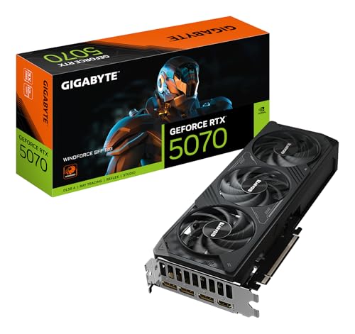 Gigabyte GeForce RTX 5070 WINDFORCE SFF 12G Grafikkarte – 12 GB GDDR7, 192-Bit, PCI-E 5.0, 2512 MHz Kernfrequenz, 3 x DP 2.1b, 1 x HDMI 2.1b, DLSS 4, GV-N5070WF3-12GD von Gigabyte