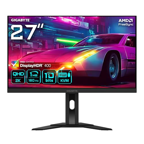 Gigabyte M27QA 27" QHD-Gaming-Monitor - 2560 x 1440, 180Hz, 1ms, 350 cd/m², FreeSync Premium, HDR Ready, HDMI 2.1, DisplayPort 1.4 von Gigabyte