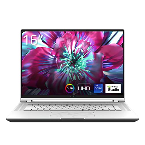 GIGABYTE AERO 16 OLED (BSF-A3DE964SQ) Creator Laptop | 16" 16:10 UHD OLED Display | Intel Core i9-13900H | 32GB RAM | 1TB SSD | GeForce RTX 4070 | Windows 11 Pro | Microsoft 365 (1 Jahr) | Silber von Gigabyte