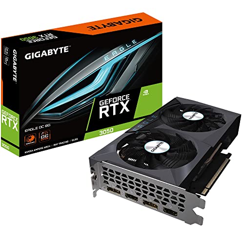 Gigabyte NVIDIA GeForce RTX 3050 EAGLE OC Graphics Card - 8GB GDDR6, 128-bit, PCI-E 4.0, 1792MHz Core Clock, 1x DP 1.4, 1 x HDMI 2.1, NVIDIA Ampere - GV-N3050EAGLE OC-8GD Gigabyte NVIDIA GeForce RTX 3050 EAGLE OC Graphics Card - 8GB GDDR6, 128-bit, PCI-E 4.0, 1792MHz Core Clock, 1x DP 1.4, 1 x HDMI 2.1, NVIDIA Ampere - GV-N3050EAGLE OC-8GD von Gigabyte