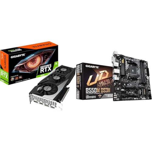 Gigabyte NVIDIA GeForce RTX 3060 Gaming OC V2 Graphics Card - 12GB GDDR6 & B550M DS3H Mainboard schwarz, único von Gigabyte