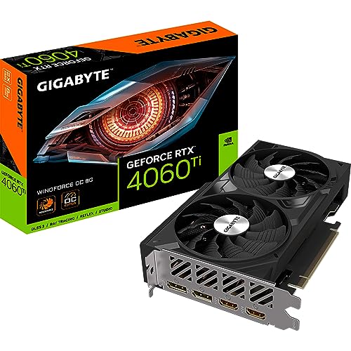 Gigabyte NVIDIA GeForce RTX 4060 Ti WINDFORCE OC Graphics Card - 8GB GDDR6, 128-bit, PCI-E 4.0, 2550MHz Core Clock, 2x DP 1.4, 2x HDMI 2.1a, NVIDIA DLSS 3 - GV-N406TWF2OC-8GD Gigabyte NVIDIA GeForce RTX 4060 Ti WINDFORCE OC Graphics Card - 8GB GDDR6, 128-bit, PCI-E 4.0, 2550MHz Core Clock, 2x DP 1.4, 2x HDMI 2.1a, NVIDIA DLSS 3 - GV-N406TWF2OC-8GD von Gigabyte