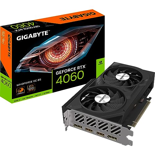 Gigabyte NVIDIA GeForce RTX 4060 WINDFORCE OC Graphics Card - 8GB GDDR6, 128-bit, PCI-E 4.0, 2475MHz Core Clock, 2x DP 1.4, 2x HDMI 2.1a, NVIDIA DLSS 3 - GV-N4060WF2OC-8GD Gigabyte NVIDIA GeForce RTX 4060 WINDFORCE OC Graphics Card - 8GB GDDR6, 128-bit, PCI-E 4.0, 2475MHz Core Clock, 2x DP 1.4, 2x HDMI 2.1a, NVIDIA DLSS 3 - GV-N4060WF2OC-8GD von Gigabyte