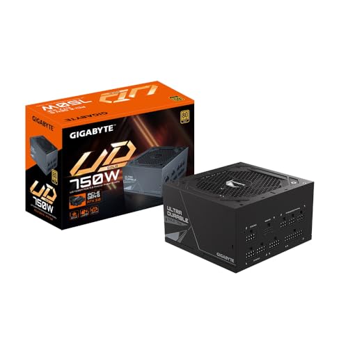 Gigabyte UD750GM PG5 80 Plus Gold 750W voll modulares PCIe 5.0 Netzteil ATX 3.0 12VHPWR GPU Stecker Flachkabel 5 Jahre Garantie von Gigabyte