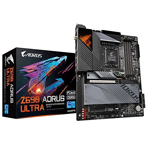 Gigabyte Z690 AORUS ULTRA ATX Motherboard - Supports 12th Gen Intel Core Processors (LGA 1700), 16+1+2 Digital VRM, DDR5-6200(OC) Memory, Fully Covered Thermal Design, 4x PCIe 4.0 M.2 & WIFI6 802.11ax von Gigabyte