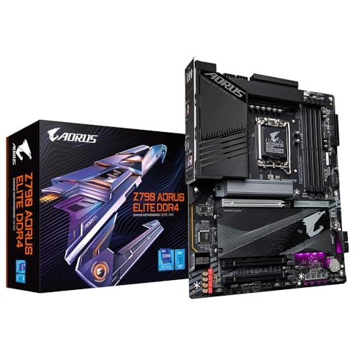 GIGABYTE Z790 AORUS Elite DDR4 Mainboard - Unterstützt Intel Core Prozessoren 14th Gen CPUs, 16+1+2 Phases Digital VRM, up to 5333MHz DDR4 (OC), 4xPCIe 4.0 M.2, 2.5GbE LAN, USB 3.2 Gen 2x2 von Gigabyte