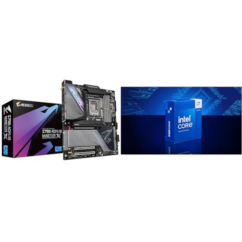 Gigabyte Z790 AORUS Master X Motherboard + Intel® Core™ i7-14700K Desktop Processor 20 cores (8 P-cores + 12 E-cores) up to 5.6 GHz von Gigabyte