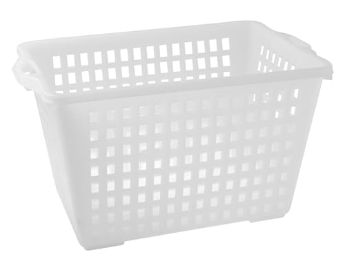 GIGANPLAST Gelochter Wäschekorb, Kunststoff, Weiß von Giganplast