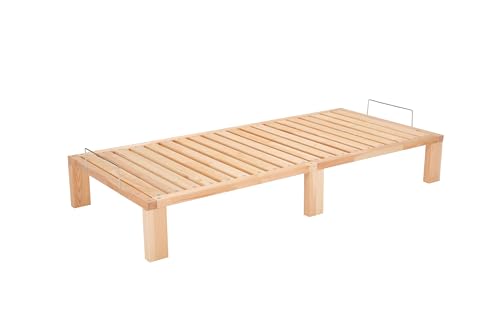 Gigapur Kiefer massiv Holzbett G56, naturbelassen, mit Standardfuß 25 cm Höhe, inkl. Lattenrost und Matratzenbügeln, Liegefläche 100x200 cm von Gigapur