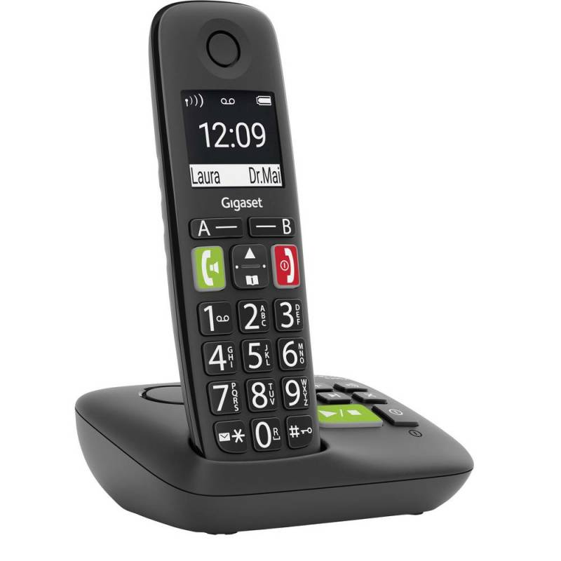 Gigaset E290 A Schnurloses Telefon Analog Anrufbeantworter Freisprechen Schwarz B-Ware von Gigaset