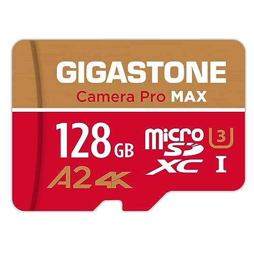 [5 Jahre kostenlose Datenwiederherstellung] GIGASTONE 128GB Micro SD-Karte, Kamera Pro MAX, bis zu 120/80 MB/s, MicroSDXC-Speicherkarte für DJI, Gopro, Insta360, Dashcam, 4K Video, UHS-I A2 V30 von Gigastone