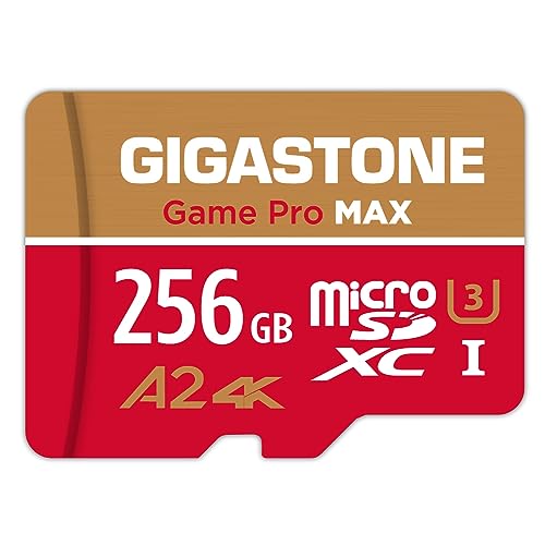 [5 Jahre kostenlose Datenwiederherstellung] GIGASTONE 256GB Micro SD Karte, Game Pro MAX, bis zu 130/85 MB/s, MicroSDXC Speicherkarte für Nintendo-Switch 1, SteamDeck, 4K UHD Video,UHS-I A2 V30 U3 C10 von Gigastone