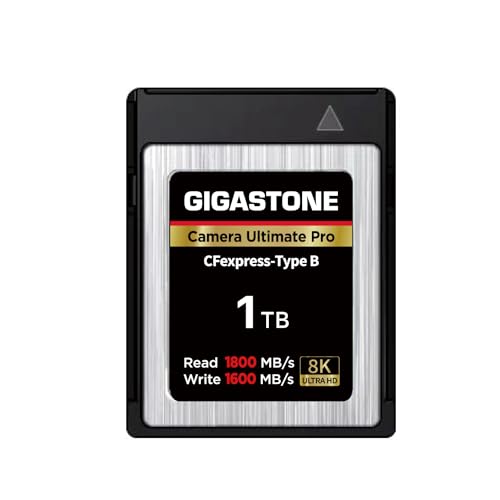 GIGASTONE 1TB Ultimate Pro CFexpress Typ B Speicherkarte, bis zu 1800 MB/s für 8K RAW Video – perfekt für DSLR-Kameras von Canon, Sony, Panasonic GIGASTONE 1TB Ultimate Pro CFexpress Typ B Speicherkarte, bis zu 1800 MB/s für 8K RAW Video – perfekt für DSLR-Kameras von Canon, Sony, Panasonic von Gigastone