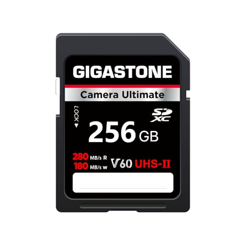 GIGASTONE UHS-II V60 256GB SD Karte, Camera Ultimative, bis zu 280/180MB/s, U3 SDXC 4K Ultra HD UHD Video für DSLR Canon, Sony, Pentax, Kodak, Panasonic, inkl. 1 Mini Tasche. GIGASTONE UHS-II V60 256GB SD Karte, Camera Ultimative, bis zu 280/180MB/s, U3 SDXC 4K Ultra HD UHD Video für DSLR Canon, Sony, Pentax, Kodak, Panasonic, inkl. 1 Mini Tasche. von Gigastone