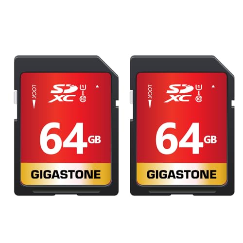 Gigastone 64 GB SDXC-Speicherkarte, 2 Stück, Primärserie, Übertragungsgeschwindigkeit bis zu 80 MB/s, für Fotos, Videos, Musik, Dateien, Camcorder, Kamera, PC, Klasse 10 U1 UHS-I Gigastone 64 GB SDXC-Speicherkarte, 2 Stück, Primärserie, Übertragungsgeschwindigkeit bis zu 80 MB/s, für Fotos, Videos, Musik, Dateien, Camcorder, Kamera, PC, Klasse 10 U1 UHS-I von Gigastone