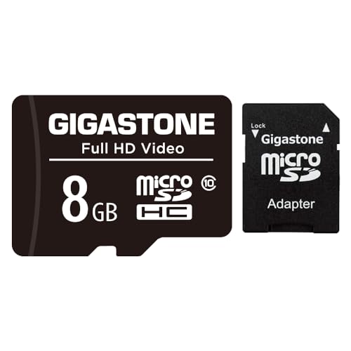 Gigastone 8GB Micro SD Karte, FHD Video, Überwachungskamera Action Kamera Drohne Professional, 80MB/s Micro SDHC Class 10 von Gigastone