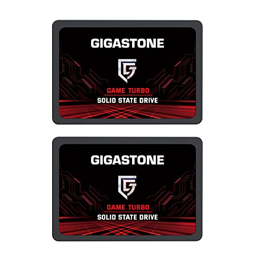 Gigastone Game Turbo 256GB 2-Pack SATA III 2.5" Internal Solid State Drive, Read Speed up to 520MB/s. 3D NAND 2.5" SSD Hard Drive Compatible with PS4, Laptops and PC Desktops Gigastone Game Turbo 256GB 2-Pack SATA III 2.5" Internal Solid State Drive, Read Speed up to 520MB/s. 3D NAND 2.5" SSD Hard Drive Compatible with PS4, Laptops and PC Desktops von Gigastone