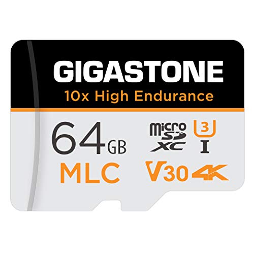 Gigastone MLC 10x High Endurance 64GB MicroSDXC Speicherkarte und SD Adapter, bis zu 100/65 MB/s ideal für 4K Videoaufnahme, Kompatibel mit Dashcam Überwachungskamera, Micro SD UHS-I U3 V30 Klasse 10 Gigastone MLC 10x High Endurance 64GB MicroSDXC Speicherkarte und SD Adapter, bis zu 100/65 MB/s ideal für 4K Videoaufnahme, Kompatibel mit Dashcam Überwachungskamera, Micro SD UHS-I U3 V30 Klasse 10 von Gigastone