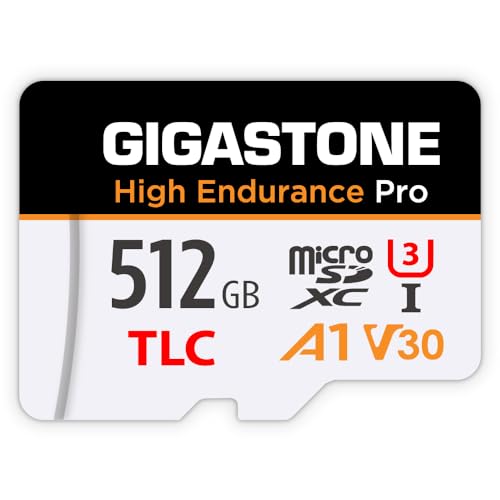 GIGASTONE Micro-SD-Karte, 512GB, hohe Geschwindigkeit der Pro-Serie, bis zu 100 MB/s, kompatibel mit Redtiger Rove Vivofo Vantrueeo Arifayz Dashcam, MicroSDXC UHS-I A1 V30 U3. von Gigastone
