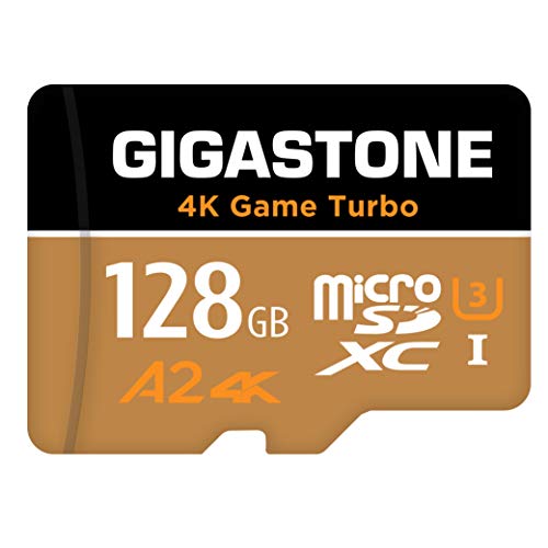 [5 Jahre kostenlose Datenwiederherstellung] GIGASTONE 128GB Micro SD Karte, 4K Game Turbo, bis zu 100/50 MB/s, MicroSDXC Speicherkarte für Nintendo Switch 1 Gopro DJI, A2 V30 U3 +Adapter von Gigastone