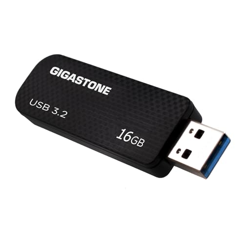 Gigastone Z30 16 GB USB 3.2 Gen1 Flash-Laufwerk, Capless Retractable Design Pen Drive, Kohlefaser-Stil, zuverlässige Leistung und langlebig, USB 2.0 / USB 3.0 / USB 3.1 Schnittstelle kompatibel von Gigastone