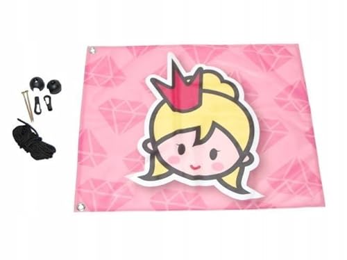 GigiToys® Flagge für Spielhaus "Prinzessin" | 54,5x45 cm | Spielplatzfahne | Kinderflagge | Kapitänsflagge | Schiffsflagge für Spielturm | Spielplatzdekoration | Baumhaus | Flagge mit Masthissanlage von GigiToys