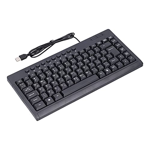 Gigicial Kabelgebundene Tastatur, Computertastaturen, 87 Tasten, tragbare Tastatur, USB-Tastatur, Computerzubehör für Büro, Zuhause, Laptop, Notebook, Desktop (Arabic) von Gigicial