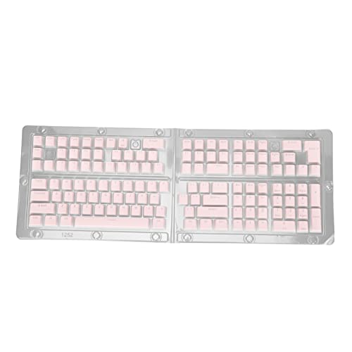 Gigicial PBT-Tastenkappen, Pudding-Tastenkappen, 129 Tasten, transparente mechanische Tastatur-Tastenkappen, OEM-Höhe für 61 62 64 68 84 87 104 108 Tasten (Pink) von Gigicial
