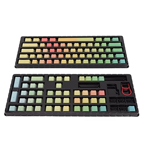 Gigicial PBT-Tastenkappen, mechanische Tastatur-Tastenkappen, 108 Tasten, durchscheinender Regenbogen-Farbverlauf, individuelle Tastenkappen mit Tastennehmer für 108-, 104-, 87- von Gigicial