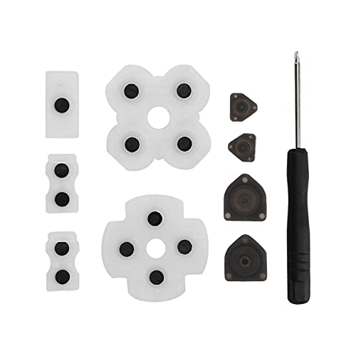 Gigicial Silikon-Leitgummi-Pad-Set Für PS 4-Controller, Leitfähiges Gummi, Silikon-Pads, Tasten-Set Mit Service-Werkzeug, Verschleißfest Und von Gigicial