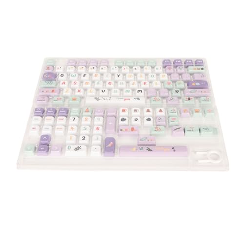 Gigicial Tastatur-Tastenkappen, 124 Tasten, PBT-Wärmesublimation, mechanische Tastenkappen-Sets mit Tastenkappen-Abzieher für 61 87 96 98 104 108 Tastaturen von Gigicial
