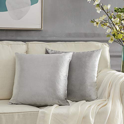 Kissenbezug 45x45 cm Grau Kissenhülle Samt Kissenbezüge Zierkissenbezug Dekokissen für Sofa Schlafzimmer Wohnzimmer 2er Set Kissenbezug 45x45 cm Grau Kissenhülle Samt Kissenbezüge Zierkissenbezug Dekokissen für Sofa Schlafzimmer Wohnzimmer 2er Set von GIGIZAZA