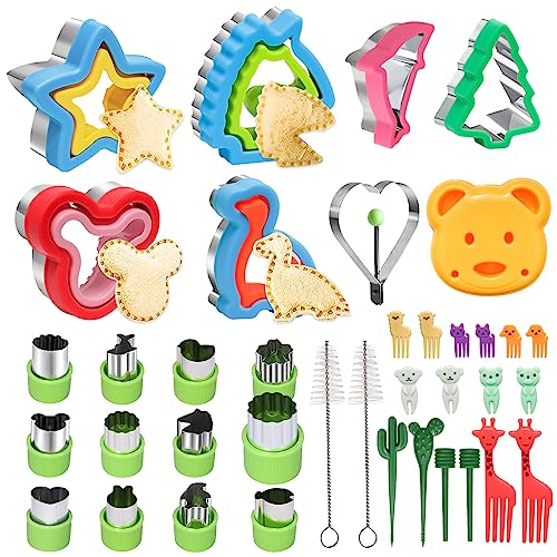 38 Stück Ausstechformen Set, Ausstechformen Brot Ausstecher, Edelstahl Brotausstechformen für Kinder, Keksausstecher Plätzchenausstecher für Toast, Micky Dinosaurier Stern Herz von Gigmeta