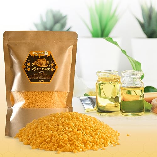 Bienenwachs Pastillen, 100% natürliches Bienenwachs, 400g ideal für Kosmetik Kerzen Cremes Salben Seifen Wachstücher und Holzpolitur von Gigmeta