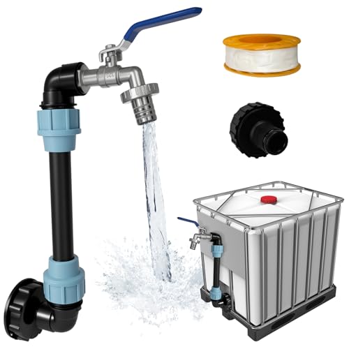 Gigmeta IBC Tank Schwanenhals, IBC Schwanenhals Auslaufhahn 3/4", IBC Tank Zubehör mit Messing Wasserhahn 25cm Verlängerungsrohr, S60x6 Wasserhahn Absperrhahn, IBC Adapter für 1000L Regentonne Gigmeta IBC Tank Schwanenhals, IBC Schwanenhals Auslaufhahn 3/4", IBC Tank Zubehör mit Messing Wasserhahn 25cm Verlängerungsrohr, S60x6 Wasserhahn Absperrhahn, IBC Adapter für 1000L Regentonne von Gigmeta
