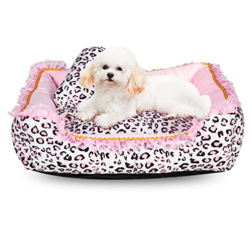 Gigreinc Cute Pink Puppy Sleeping Matte Bett mit Leopard Muster, Rund, Quadratischer Form Katze Hund Sofa Bett Pet House Nest Cave, M, Square Bed Gigreinc Cute Pink Puppy Sleeping Matte Bett mit Leopard Muster, Rund, Quadratischer Form Katze Hund Sofa Bett Pet House Nest Cave, M, Square Bed von Gigreinc