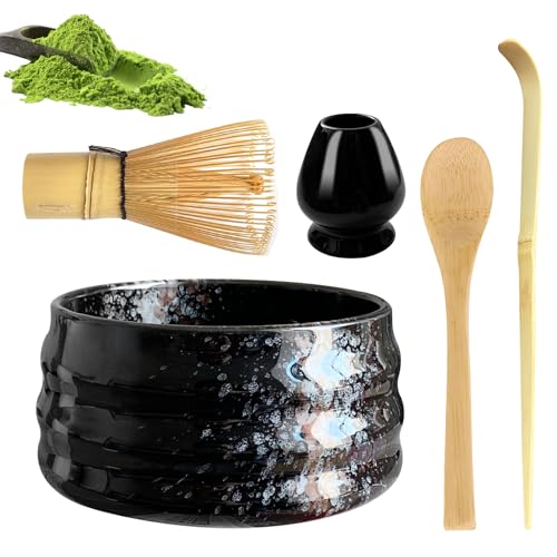 Matcha Tee Set, Matcha Besen Set mit Matcha-Schneebesen,Matcha-Schaufel | Matcha-Schneebesen-Ständer - 5er-Set für die Matcha-Teezeremonie von Gigtoop
