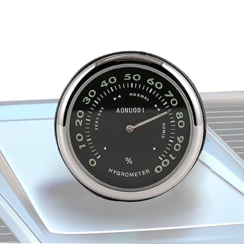 Gihioue Auto-Uhr Für Armaturenbrett Mit Haftbefestigung | Auto-Thermometer Mit Klebefläche - Klebe-Uhr Für Lüftungsgitter Mit Nachleuchtenden Zeigern - Kompakt Design Für PKW LKW Wohnmobile Boote von Gihioue