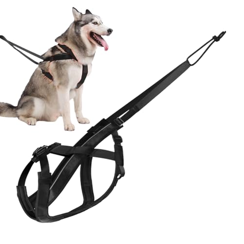 Gihioue Schlittenhund Geschirr - Reflektierendes Laufgeschirr Für Hunde - Verstellbares Zugseil Für Schlittenhundetraining Spaziergänge Laufsport Outdoor Aktivitäten von Gihioue