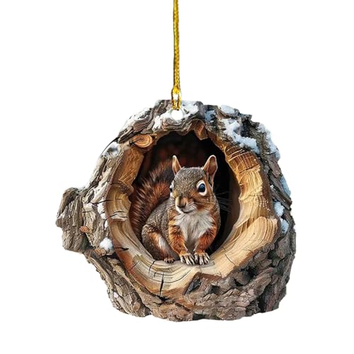 Gihioue Tierischer Weihnachtsschmuck, Weihnachtsbaumanhänger, Sichere Weihnachtsbaumanhänger, Tragbare Acryl-Ornament-Tierdekoration für Weihnachtsbäume, Wände, Türen, Taschen, Fenster von Gihioue