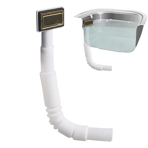 Gihioue Überlaufrohr Spüle - Flexibler Vierkant-Anschluss Ablaufschlauch | Flexibler Ausziehbarer Abwasserschlauch Für Küchenspüle Und Badezimmer von Gihioue