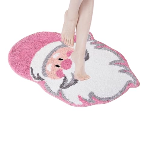 Gihioue Weihnachts Teppich - Weihnachtsbaum Santa Badteppich,40 X 60 Zentimeter Saugfähig rutschfest Waschbar Teppich Für Innen Außen Eingang Badezimmer Küche Wohnzimmer Schlafzimmer Home Decor von Gihioue