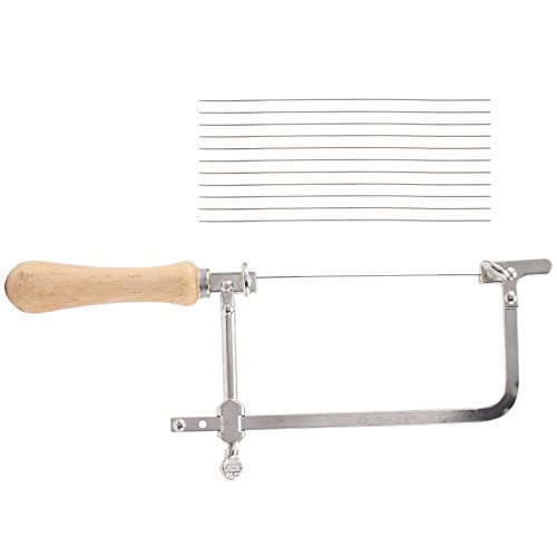 Giilayky Coping Saw Stahlrahmen und 12 StüCk Durchmesser 1 Mm DrahtsäGe, PräZises Schneiden für, Metall, Kunststoff Usw. von Giilayky