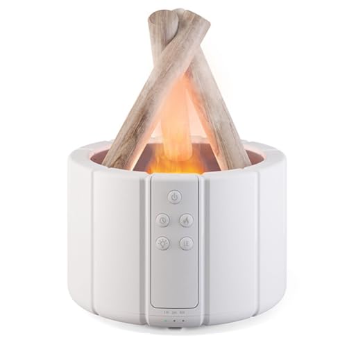 Giilayky Diffusor mit simulierter Flamme, Lagerfeuer, Ultraschall-Luftbefeuchter, Nebelmaschine, LED-Diffusor, für ätherische Öle, einfache Installation, einfach zu bedienen, Weiß Giilayky Diffusor mit simulierter Flamme, Lagerfeuer, Ultraschall-Luftbefeuchter, Nebelmaschine, LED-Diffusor, für ätherische Öle, einfache Installation, einfach zu bedienen, Weiß von Giilayky